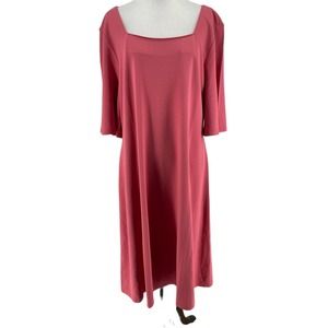 Soft Surroundings Coral Pink Square Neck Dress XL.